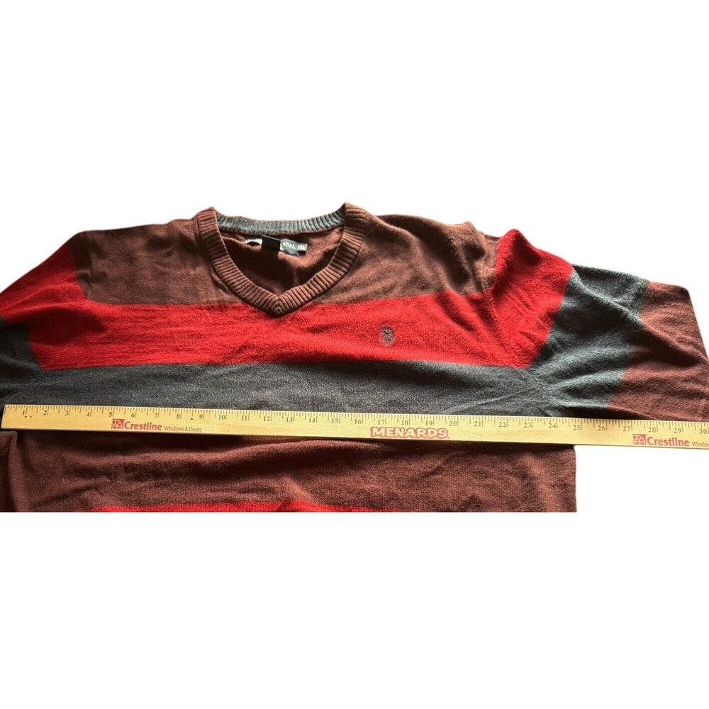 U.S. Polo Assn. Sweater Multicolor Pullover Men’s XXL Blue Red Brown Long Sleeve - Picture 6 of 8